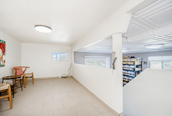 lofted area downstairs