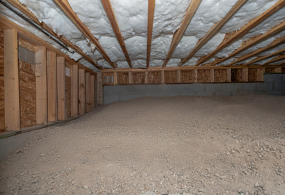 Crawl space storage area downstairs