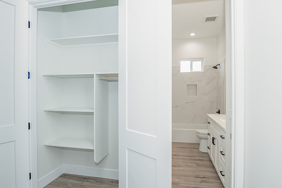 hall closet and guest bath