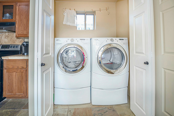 Laundry area off kitchen